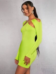 SHEIN BAE Vestido ajustado con abertura