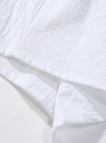 Manfinity Homme Men Flap Pocket Shirt & Drawstring Waist Pants Without Tee - White - View 8