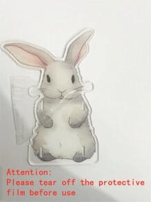 ROMWE Kawaii 1pc Rabbit Design Acrylic Pen Holder - Multicolor - View 3