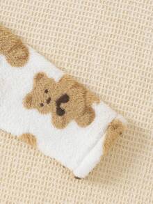 SHEIN Tween Girl Bear Pattern Hooded Teddy Jacket - White - View 6