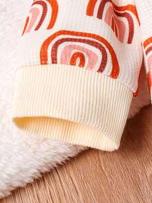 Baby Girl Rainbow Print Ruffle Trim Bodysuit & Headband & Leg Warmers - Multicolor - View 3