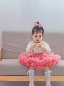 撞色女童（小）半身裙