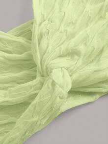 SHEIN ICON Top crop girante delantero con abertura - Verde Lima - Ver 3