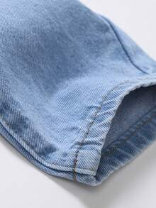 男大童破洞抽鬚漂白水洗牛仔褲 - 淺色水洗藍 - 查看 3