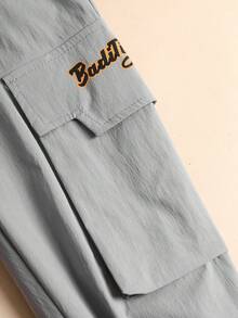 男小童字母圖案翻蓋口袋工裝褲