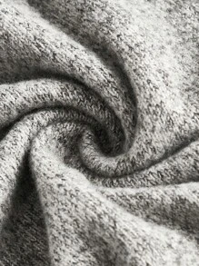 SHEIN ICON Vestido de hombros descubiertos de manga amplia fruncido - Gris - Ver 9