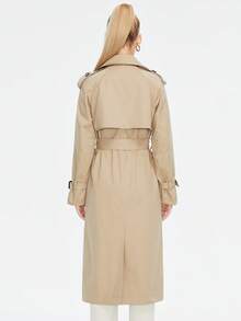 MIEGOFCE Women Casual Double-Breasted Shoulder Button Trench Coat, Autumn - Khaki - View 2