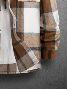 Manfinity Homme Abrigo De Hombre De Cuadros Con Diseño De Hombros Caídos Y Corte Amplio - Marrón - Ver 4