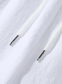 Manfinity Homme Men Flap Pocket Shirt & Drawstring Waist Pants Without Tee - White - View 7