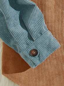 GENTILAND 1 chiếc áo khoác nhung kẻ caro túi đôi màu sắc cỡ lớn dành cho nam - Nhiều màu - Xem 4