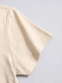 SHEIN LUNE Camiseta con estampado de corazón - Albaricoque - Ver 3