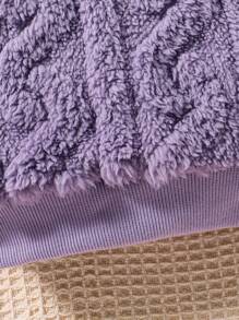 SHEIN Áo và quần có cổ tương phản của cô gái trẻ - Màu tím - Xem 5