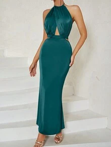 Đầm Dự Tiệc Nữ - Màu xanh Cadet - Xem 3