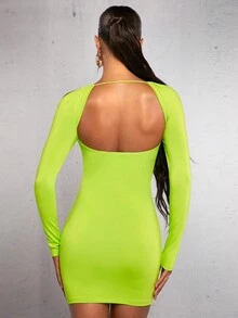 SHEIN BAE Vestido ajustado con abertura