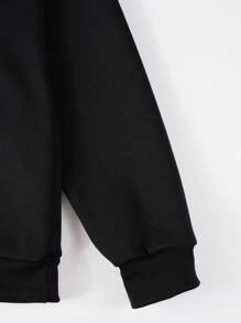 Manfinity Hypemode Nam Đồ họa Chữ cái Khóa kéo một phần tư Dây rút Hoodie - màu đen - Xem 8