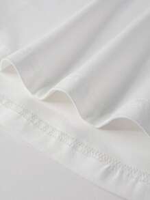 Manfinity Homme 男士合身短袖圓領口號T卹，休閒外出夏季針織上衣 - 白色 - 查看 3