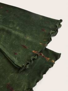 SHEIN ICON 紮染鏤空不對稱下擺T恤 - 軍綠色 - 查看 7