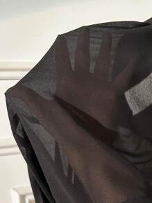 BamGleam Lantern Sleeve Crop Shirt,Long Sleeve Tops Fall Cloth For Women - Black - View 6