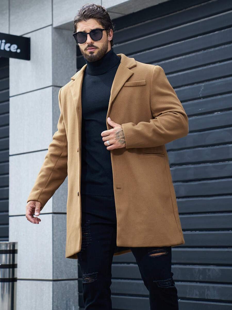 Manfinity Homme Nam Cổ áo Áo khoác - màu nâu - Xem 1