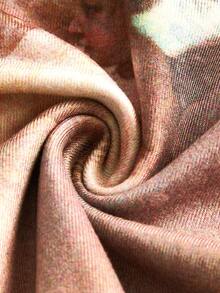 SHEIN ICON 人像圖案前垂褶繞頸露背洋裝 - 彩色 - 查看 9