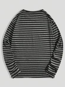 ROMWE MEN Academia Nam Sọc & Vượt qua Đồ họa Áo thun - Xám - Xem 2