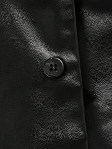 Manfinity NiteLyfe 男士前紐扣PU皮革馬甲無襯衫 - 黑色 - 查看 5