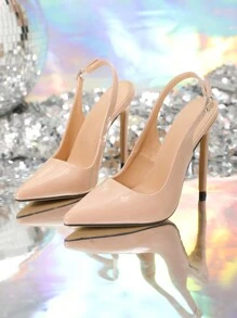 Sexy Pointed Toe High Heels With Thin Heels And Back Strap