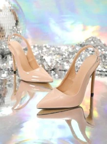 Sexy Pointed Toe High Heels With Thin Heels And Back Strap