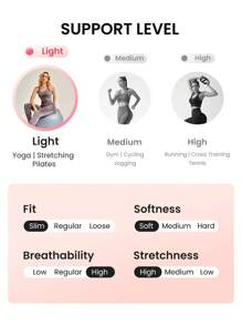 Easithlete 無縫高彈性瑜伽運動胸衣與緊身褲套裝，女士網球服裝 - 米色 - 查看 4