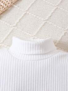 Baby Girl Mock Neck Tee & Bow Front Pants & Hat & Scarf