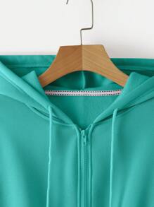 INAWLY Zip Up Crop Drawstring Hoodie,Long Sleeve Tops Graduation,Back To School Outfits,Graduation,Teacher Outfits For Women,Back To School Pullover Fall Outfit - Cadet Blue - View 3