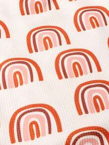 Baby Girl Rainbow Print Ruffle Trim Bodysuit & Headband & Leg Warmers - Multicolor - View 8