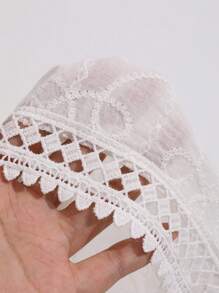 DAZY 刺绣细节罩衫连衣裙，适合夏季海滩度假 - 白色 - 查看 7