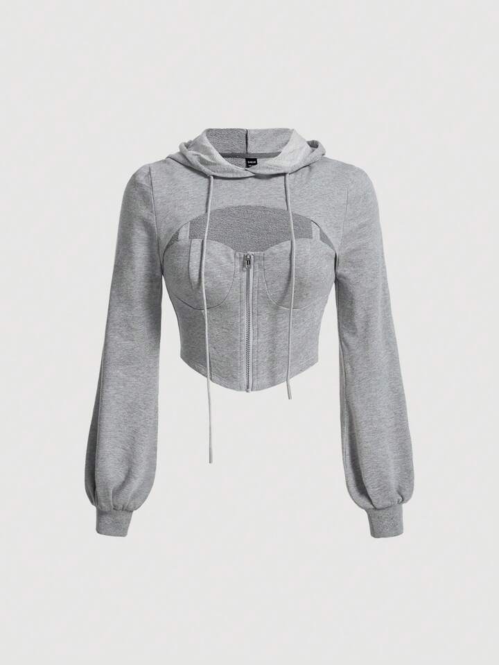 hoodie with front cut out