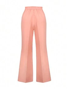 Solid Flare Leg Suit Pants - Pink - View 2