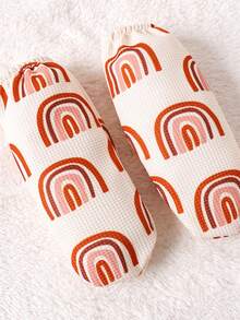 Baby Girl Rainbow Print Ruffle Trim Bodysuit & Headband & Leg Warmers - Multicolor - View 5