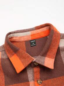 Manfinity Hypemode 休閒口袋 前紐扣格紋 格子男士呢子 - 黃色 - 查看 3