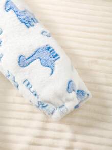 男嬰恐龍圖案連帽衫附包和運動褲 - 藍白色 - 查看 7