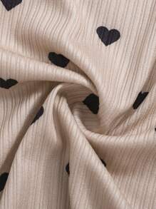 女嬰3入組愛心圖案木耳邊小高領T恤 - 彩色 - 查看 4