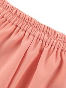 Solid Flare Leg Suit Pants - Pink - View 5