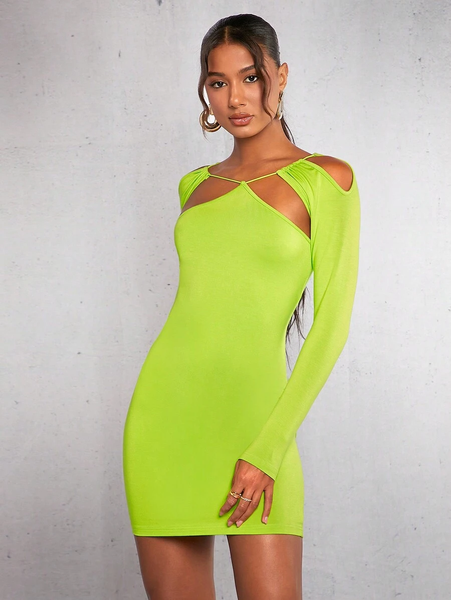 SHEIN BAE Vestido ajustado con abertura