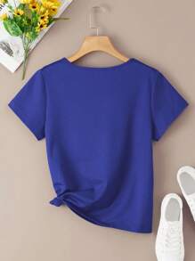 INAWLY Camiseta unicolor de cuello V