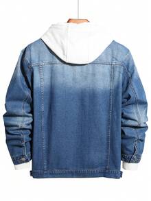 Manfinity Hypemode Men Plus 1pc Flap Pocket Denim Jacket - Blue - View 2