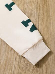 SHEIN 女小童字母圖案運動衫