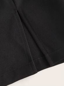 SHEINNeu Solid Split Hem Belted Pants - Black - View 3