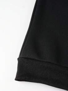 Manfinity Hypemode Nam Đồ họa Chữ cái Khóa kéo một phần tư Dây rút Hoodie - màu đen - Xem 5