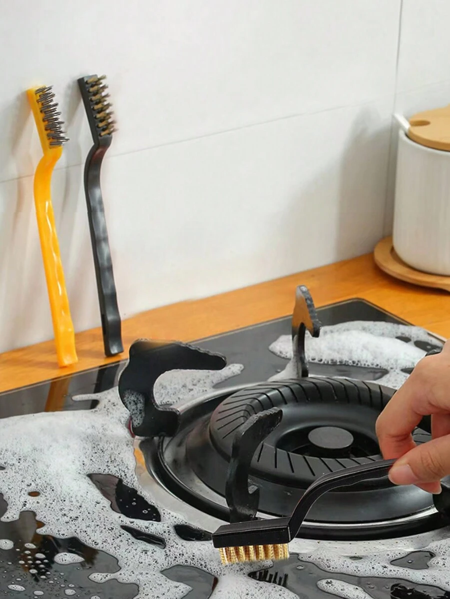 2pcs Long Handle Crevice Cleaning Brush - Multicolor - View 1