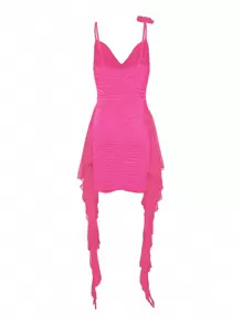 SHEIN Unity Vestido de tirantes unicolor rosa 3d - Rosa - Ver 2