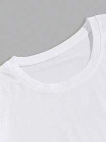 Claim Dot Men 2pcs Casual Floral Graphic Print Short Sleeve Tee, For Going Out - Black and White - View 4