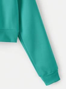 INAWLY Zip Up Crop Drawstring Hoodie,Long Sleeve Tops Graduation,Back To School Outfits,Graduation,Teacher Outfits For Women,Back To School Pullover Fall Outfit - Cadet Blue - View 4